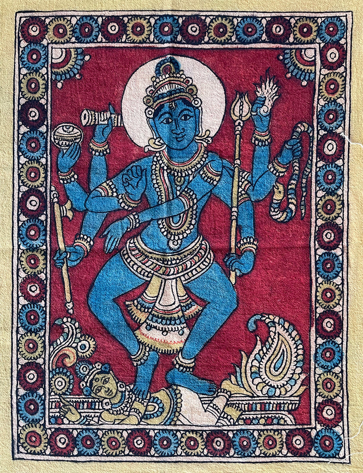 Cosmic Symphony: The Divine Dance of Lord Shiva Kalamkari Painting by Siva Reddy Thumbnail