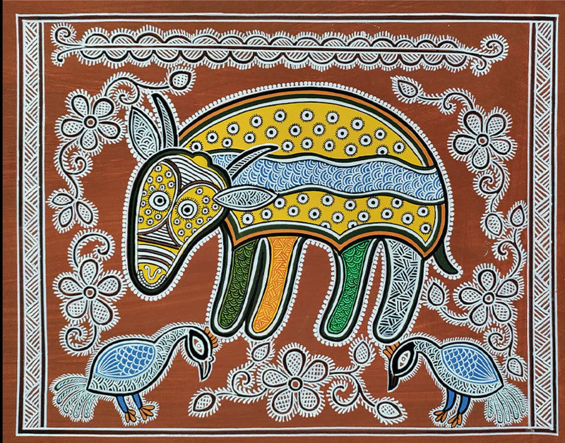 Animal collection in Mandana art by Vidya Soni