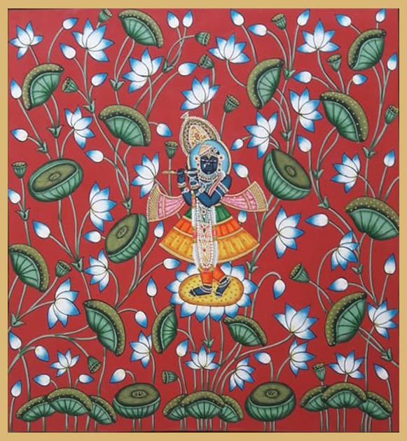 Shrinath ji and the Symphony of Blossoming Lotuses in Pichwai by Shehzaad Ali Sherani Thumbnail