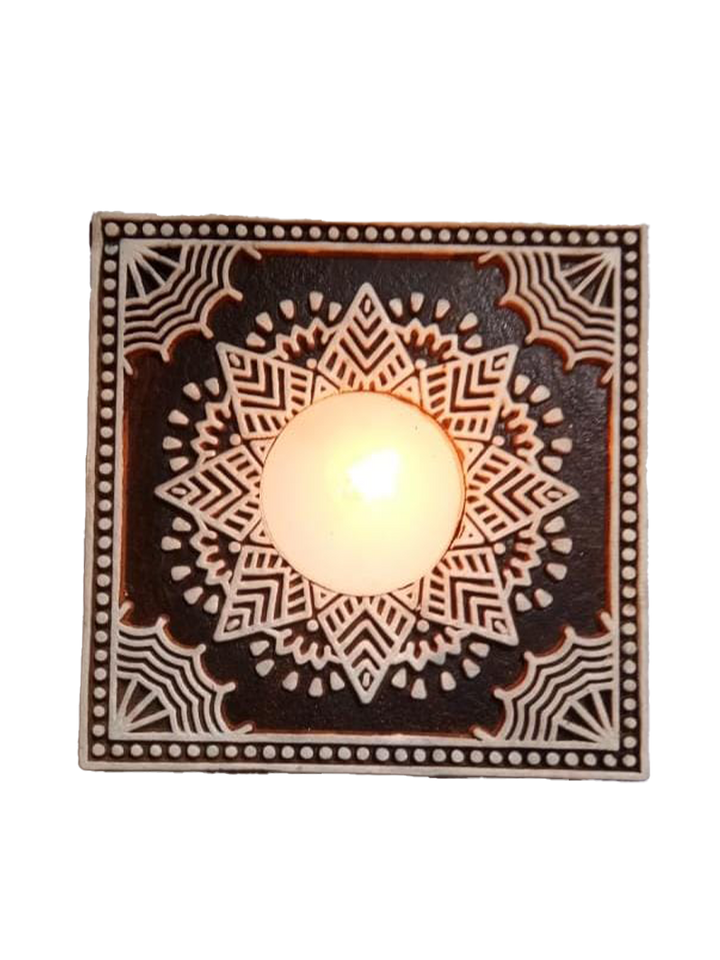 Cubical Wooden Block Diya Set by Vikas Singh Thumbnail