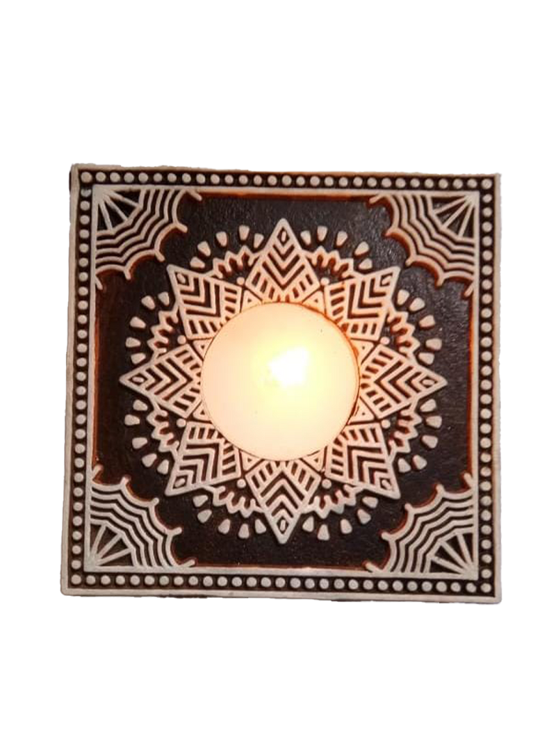 Buy Handcrafted Wooden Diya | Traditional Wooden Oil Lamp Online