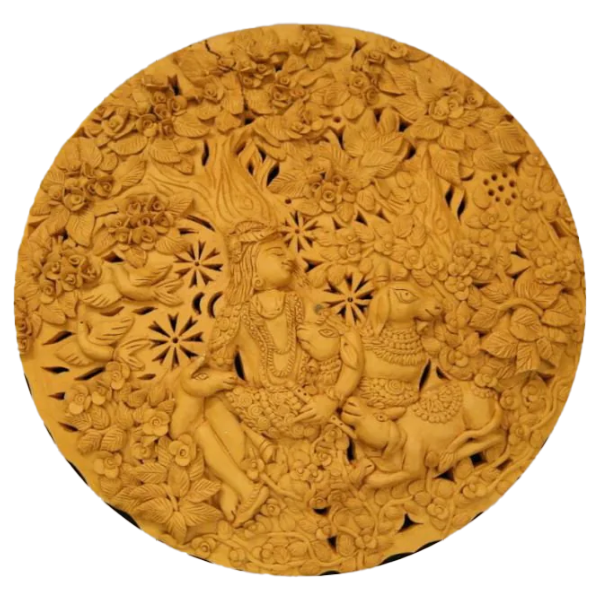 Krishna's Eternal Bliss: Terracotta art by Dolon Kundu