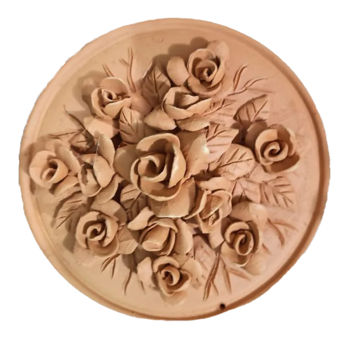 Blooming Roses:Terracotta art by Dolon Kundu