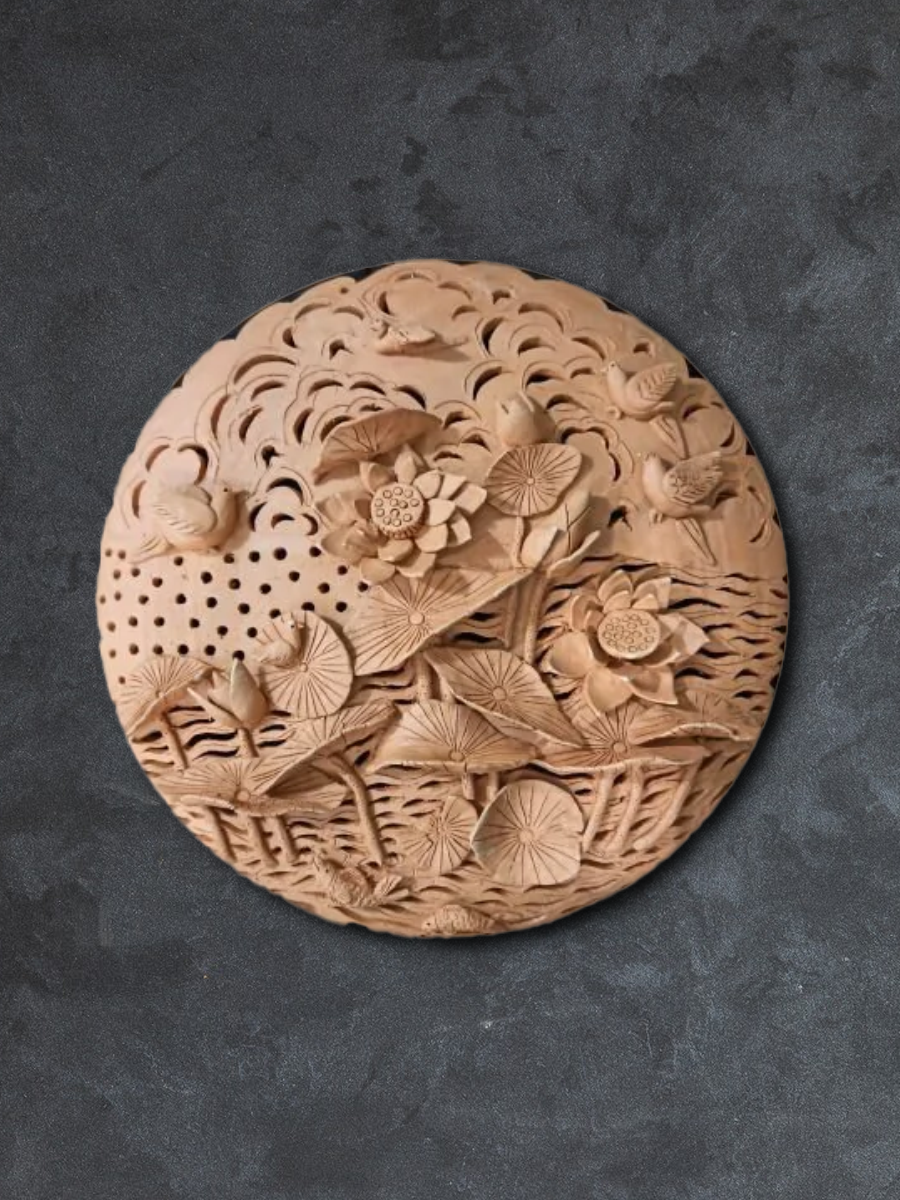 buy Lotus Serenade: Terracotta art by Dolon Kundu