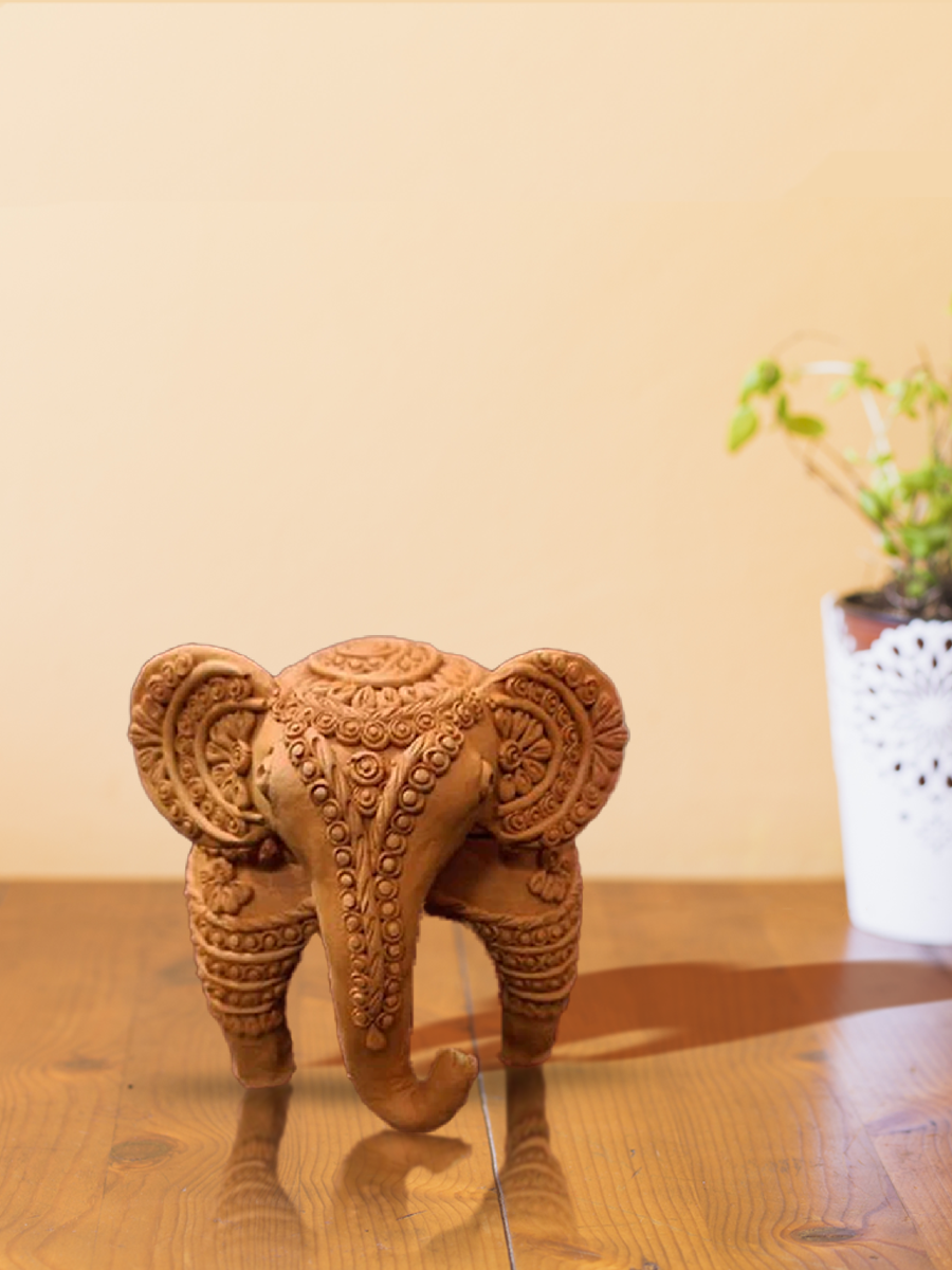 shop The Elephant in Terracotta art by Dolon Kundu