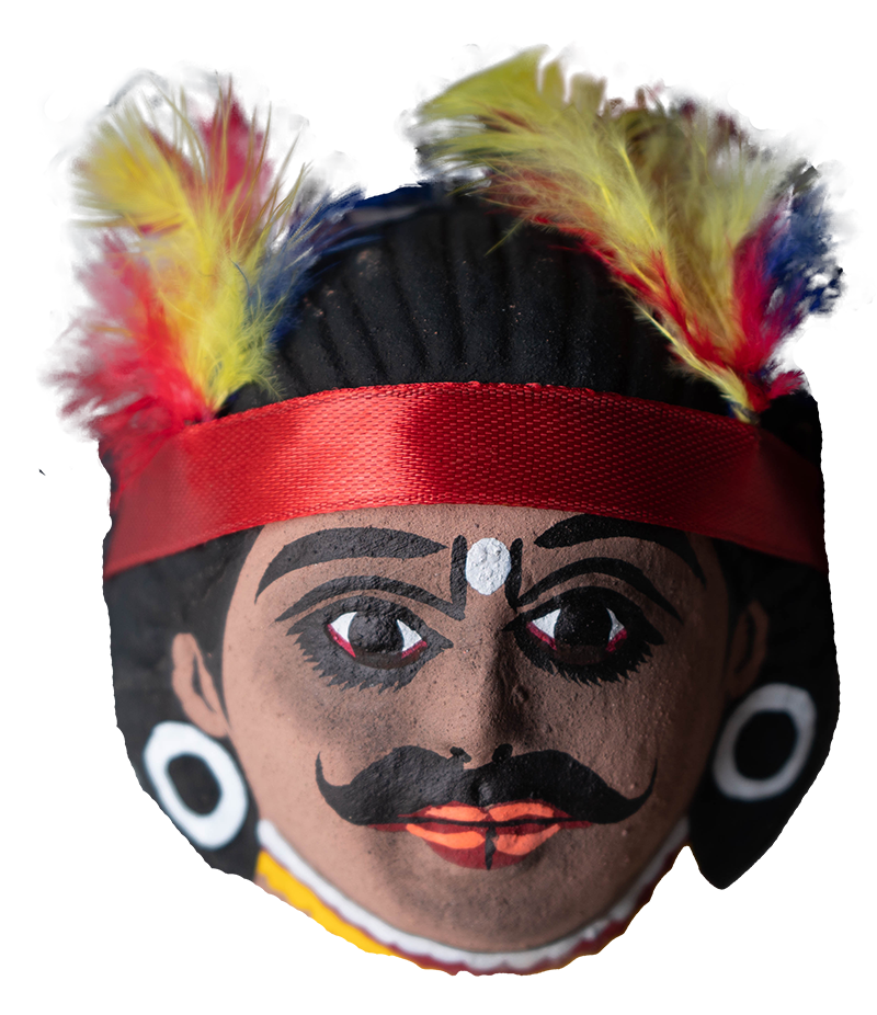 Tribal Man and Woman: Chhau Masks by Dharmendra Sutradhar