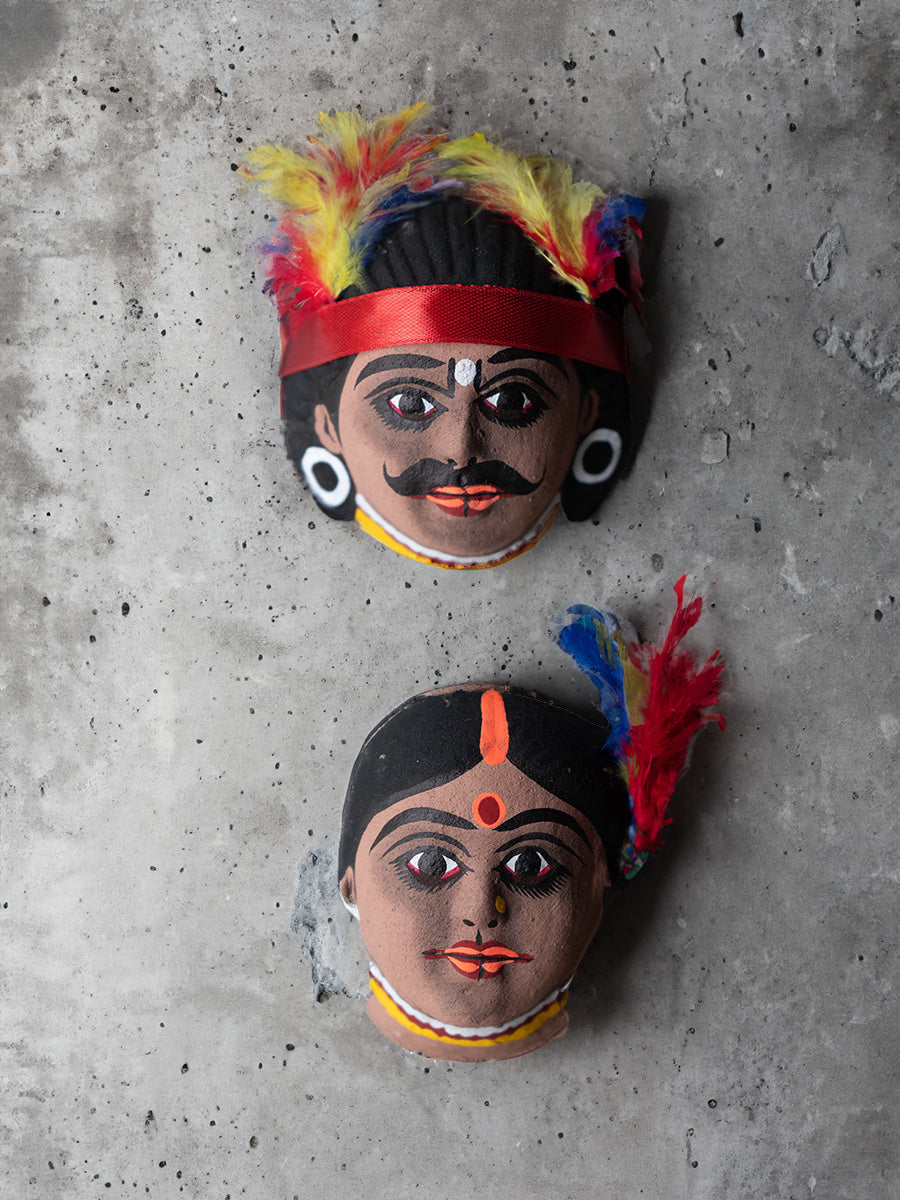 buy Tribal Man and Woman: Chhau Masks by Dharmendra Sutradhar