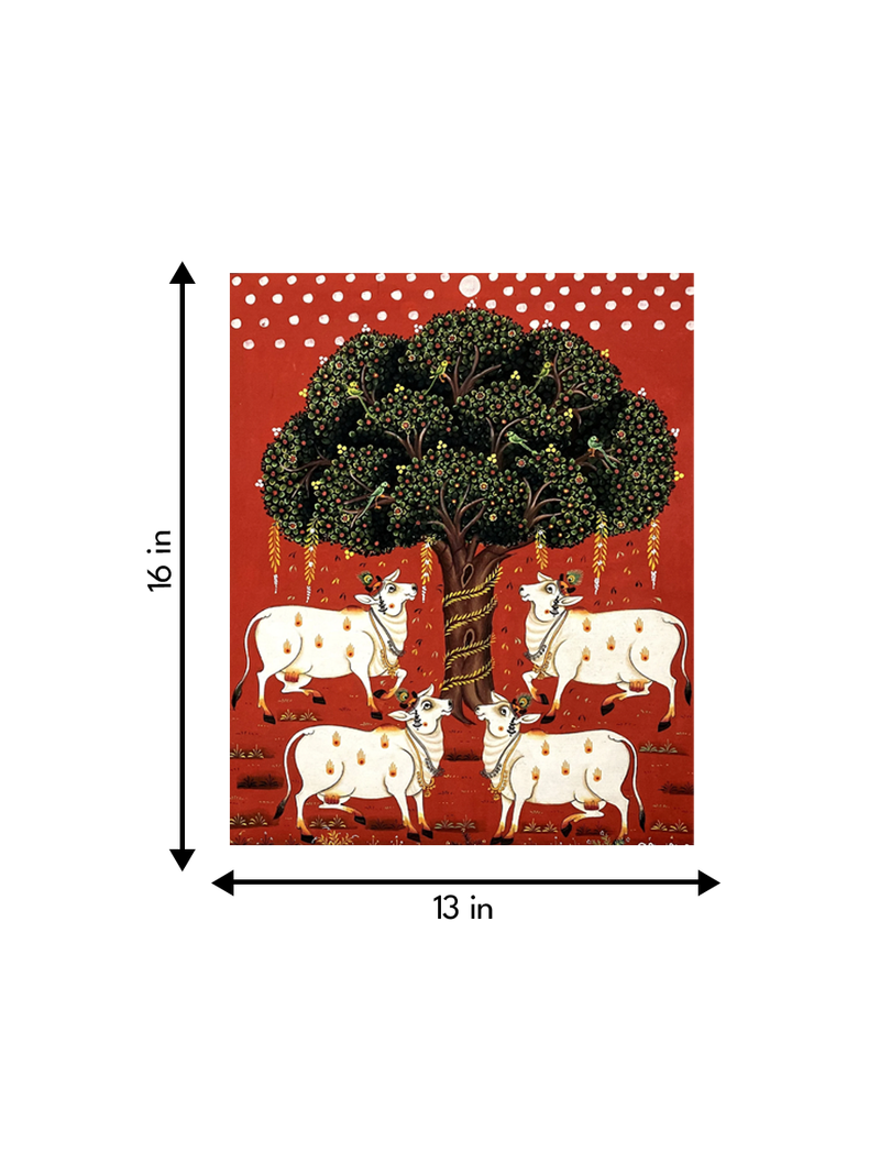 Ashwatha Tree with Cows Pichwai Painting for sale