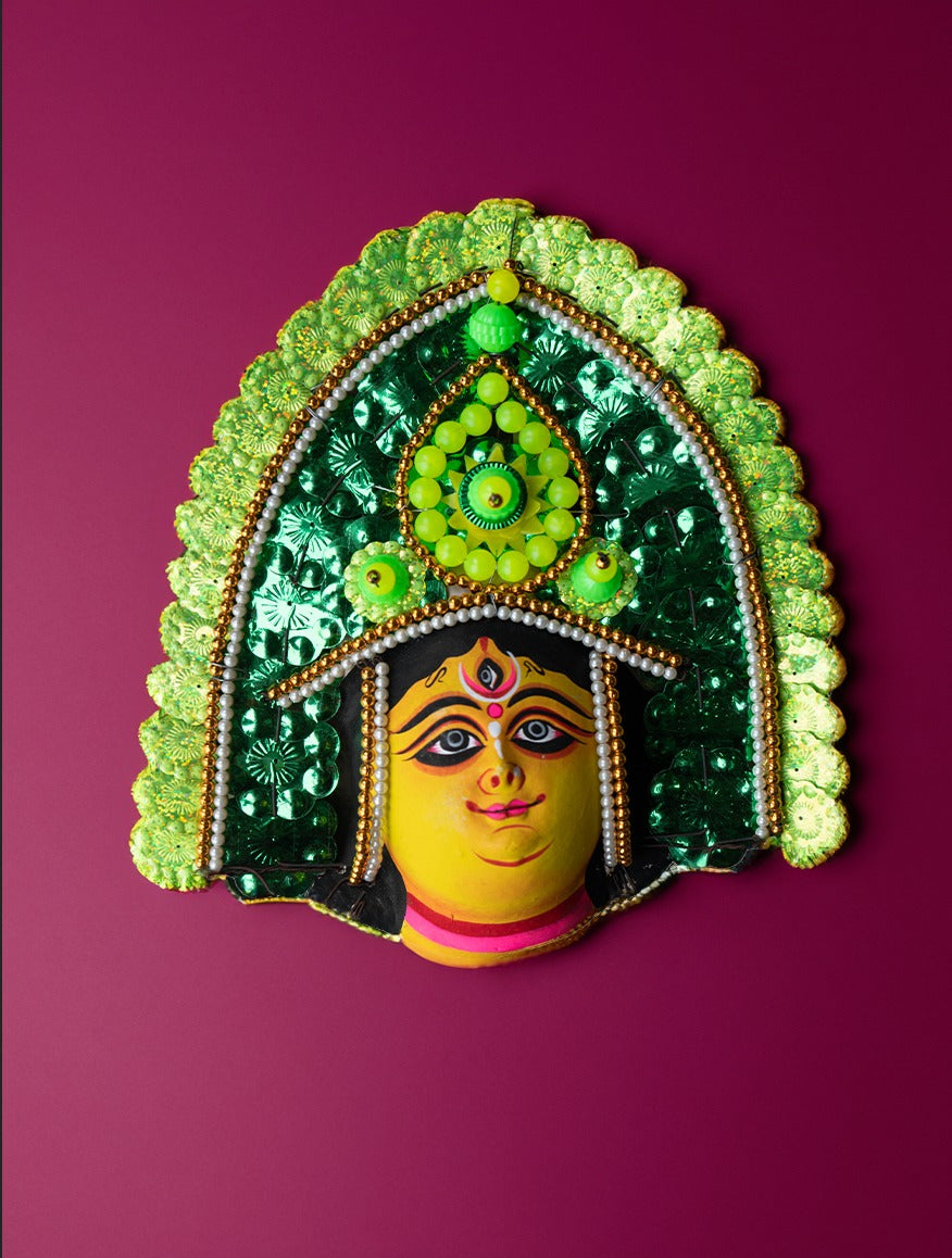 Goddess Durga: A Mystical Chhau Mask by Dharmendra Sutradhar for sale