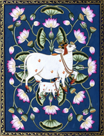 Buy Kamadhenu Kalam Talai Pichwai painting by Dinesh Soni