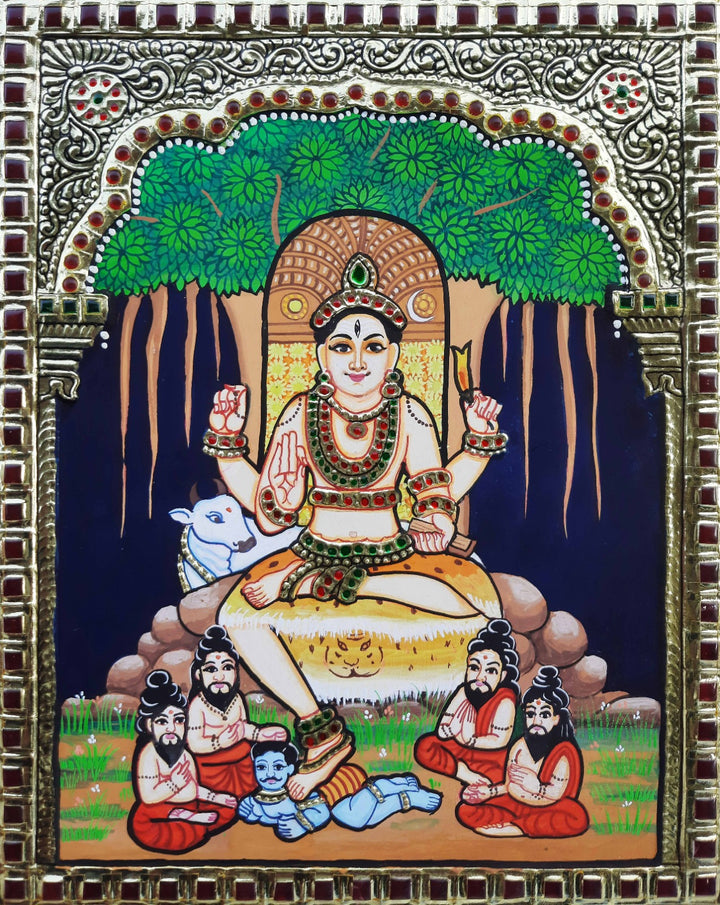 Dakshinamurti Traditional tanjore painting by Sanjay Tandekar Thumbnail