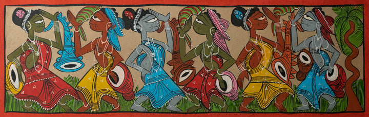 Dance of tribal people: Santhal-Tribal Pattachitra by Manoranjan Chitrakar Thumbnail
