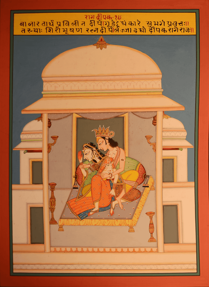 Deepak Raga of Raagmala Series in Krishngarh Painting by Shehzaad Ali Sherani Thumbnail