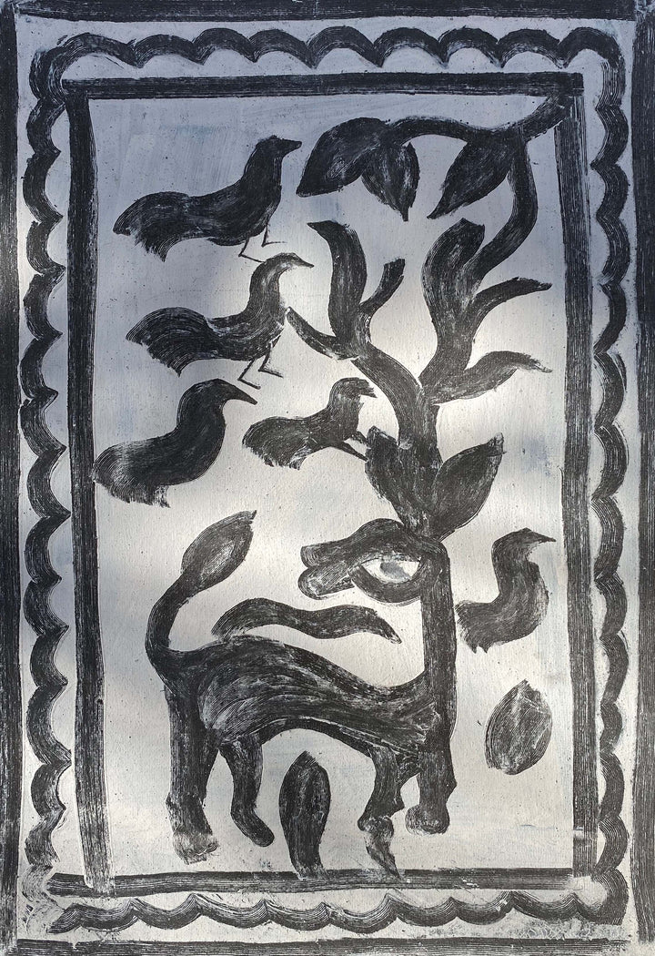 Deer and Birds in Khovar by Manikchand Mahto Thumbnail