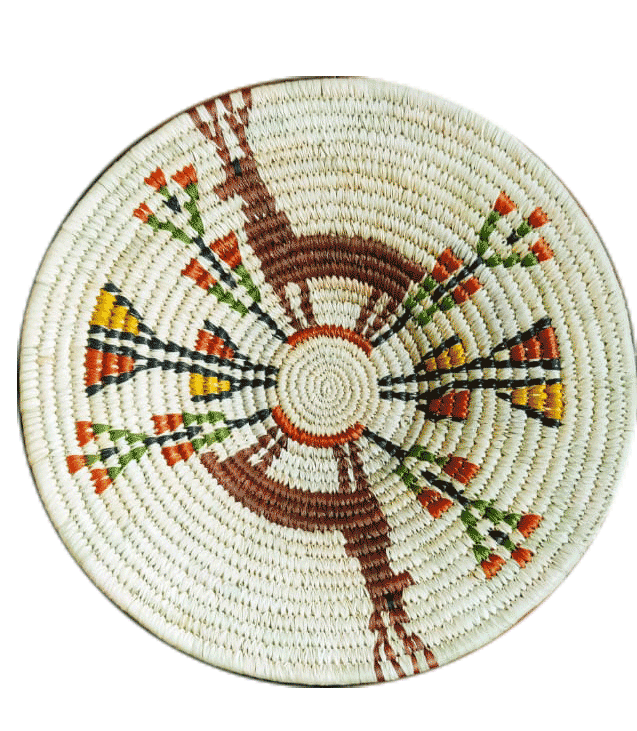 Deer and Flowers on Wall Plate Sabai Grass Work By Dipali Mura Thumbnail