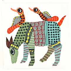 Nature in Harmony: Deer and Bird in Gond by Kailash Pradhan Thumbnail