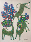 Deers, Bhil Art by Geeta Bariya