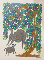 Buy Deer with Tree, Bhil Art by Geeta Bariya