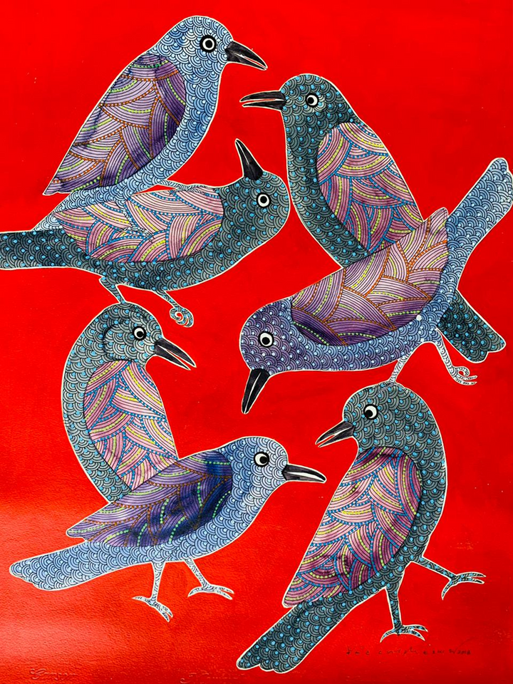 The Delightful Feathers: Birds in Gond by Venkat Shyam Thumbnail