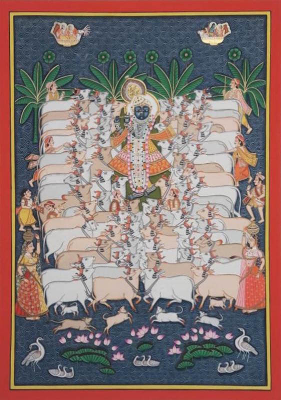 The Alluring Gopashtami: Shrinathji Amdist Cows In Pichwai by Shehzaad Ali Sherani Thumbnail