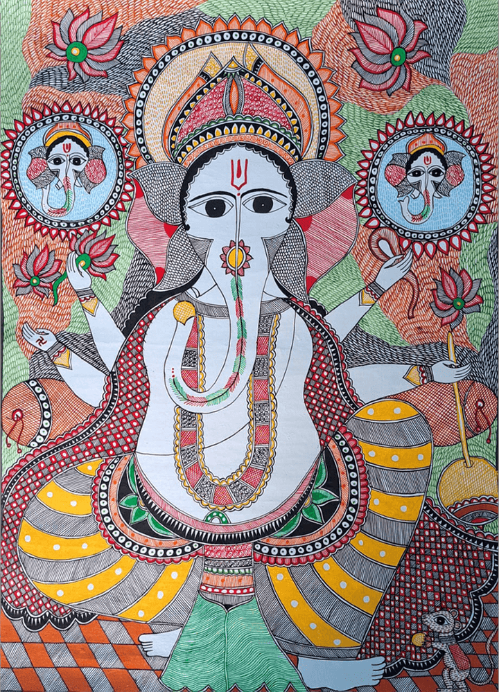 Depiction of Lord Ganesha in Madhubani by Vibhuti Nath Thumbnail