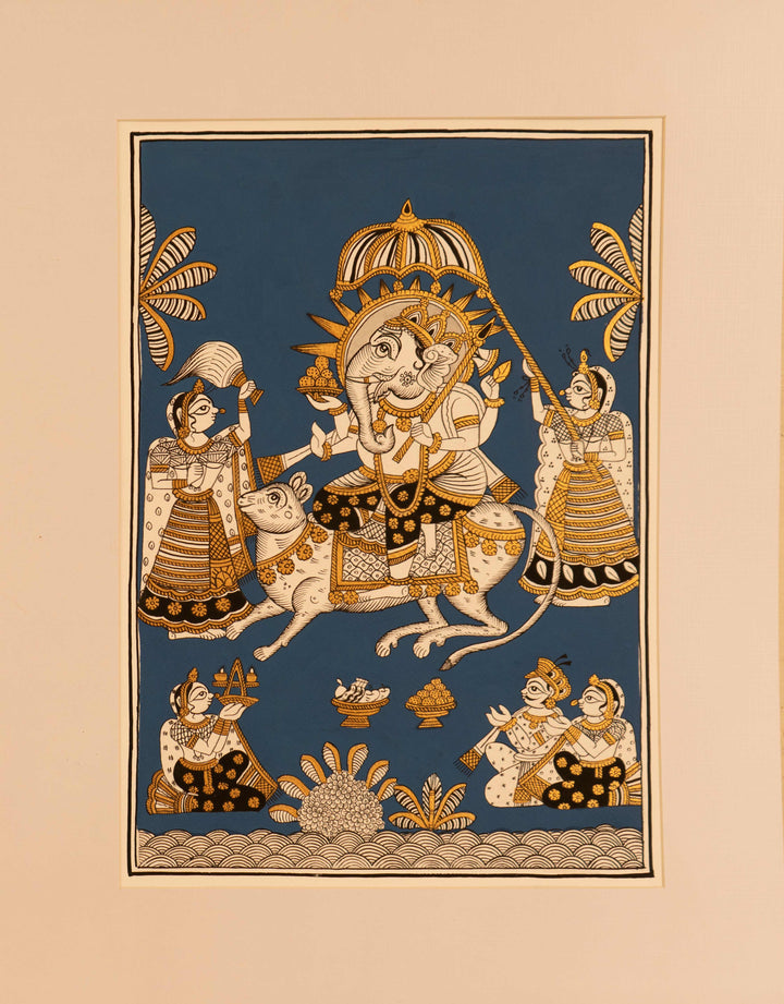 Depiction of Lord Ganesha with his rat: Phad by Kalyan Joshi Thumbnail