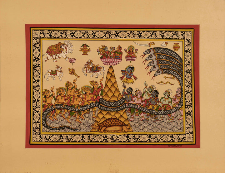 Depiction of Sheshnaag along with deities in Phad by Kalyan Joshi Thumbnail