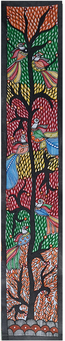 Depiction of a radiant tree owing birds: Madhubani by Vibhuti Nath Thumbnail
