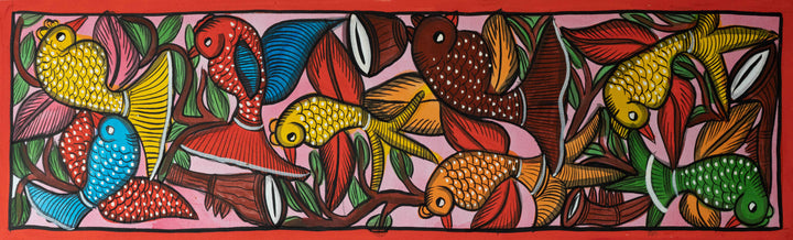 Depiction of birds: Santhal-Tribal Pattachitra by Manoranjan Chitrakar Thumbnail