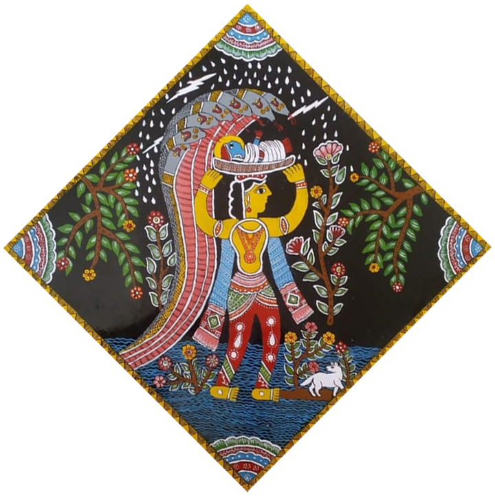 Depition of Vasudeva in Tikuli painting by Ashok Kumar Thumbnail