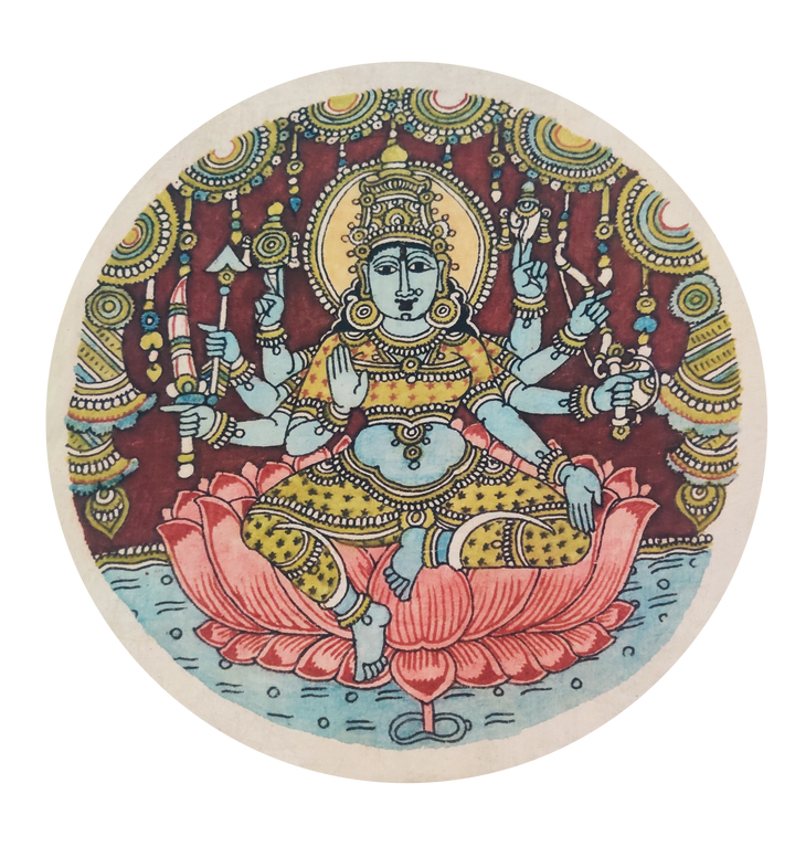 Dhairya/ Veera (Valourous) Lakshmi In Kalamkari by Harinath N Thumbnail