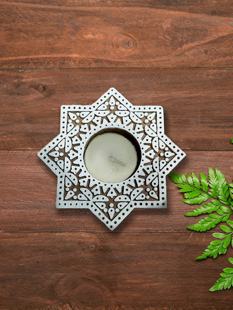Handmade wooden diya for diwali