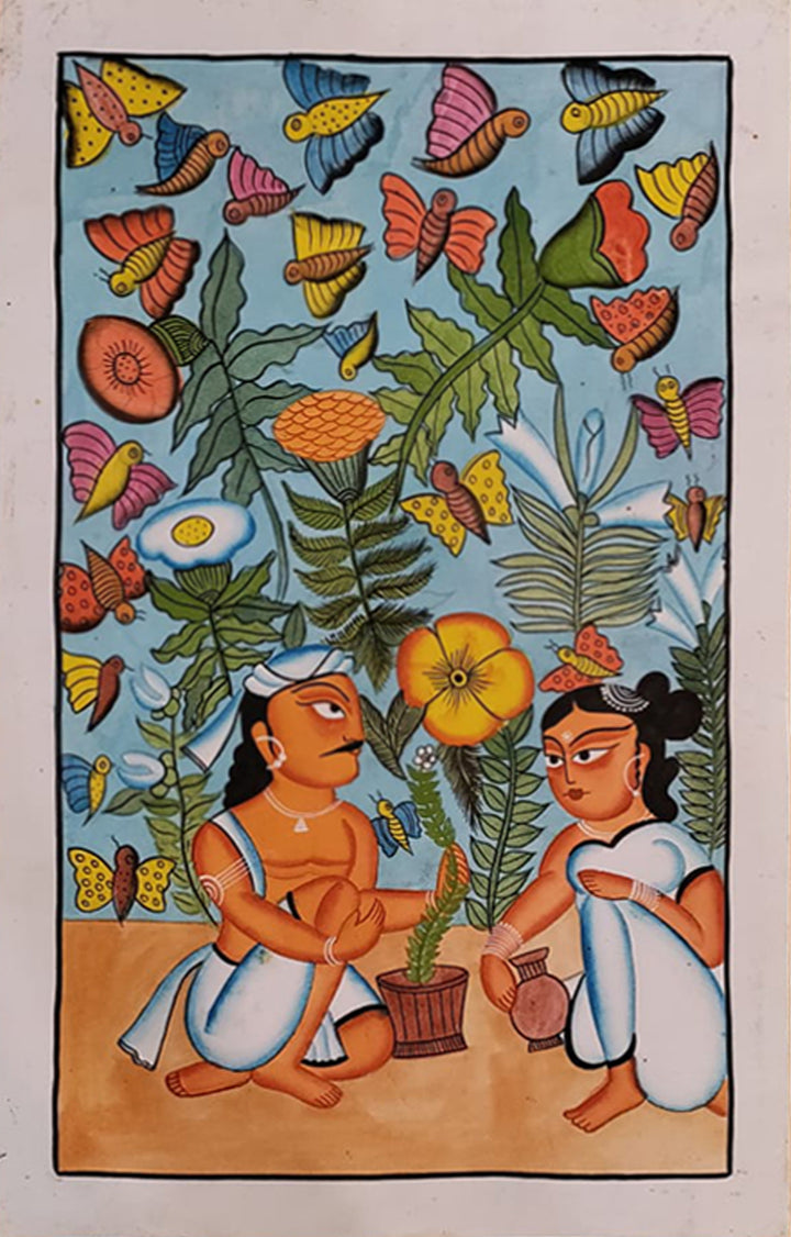 Divine Blossom: A Bengal Pattachitra Homage to Nature by Swarna Chitrakar Thumbnail