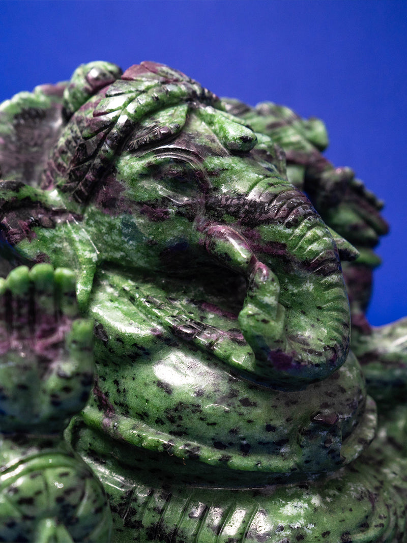 The Ruby Zoisite Carving of Lord Ganesha by Prithvi Kumawat