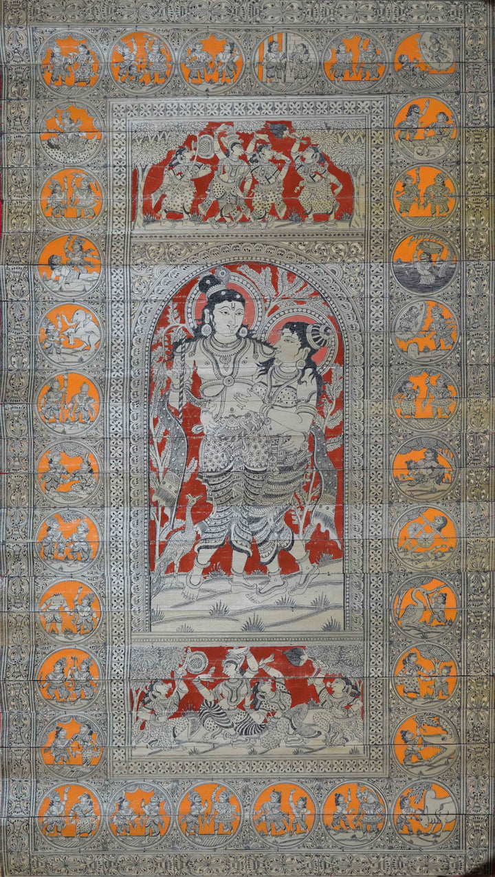 Divine Love: Mystical Stories of the Enchanting Couple Talapatra Painting by Apindra Swain Thumbnail
