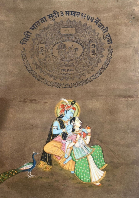 Divine Love Of Krishna In Mughal Miniature by Mohan Prajapati Thumbnail