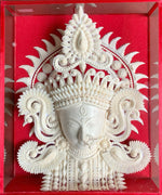 Divine Radiance: The Serene Shola Pith Carving of Goddess Durga by Arup Malakar