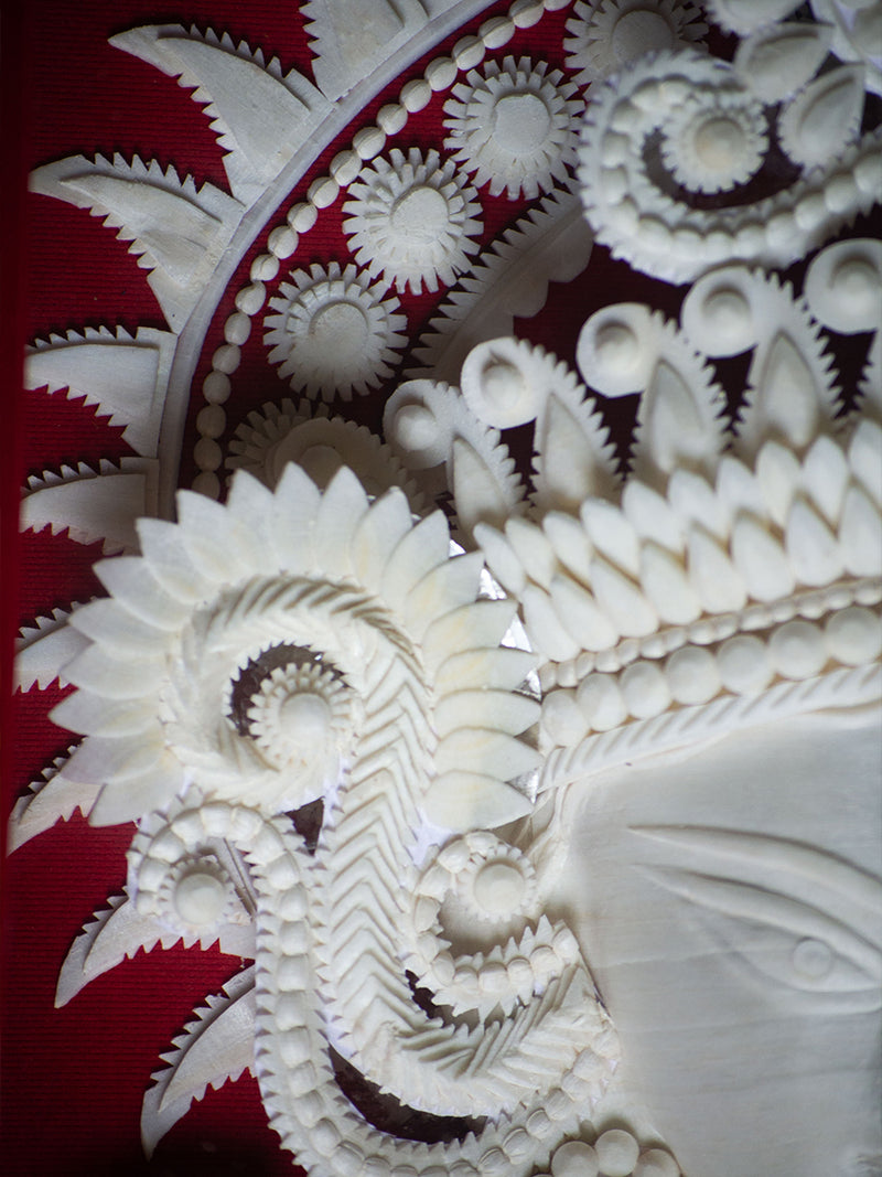 Divine Radiance: The Serene Shola Pith Carving of Goddess Durga by Arup Malakar