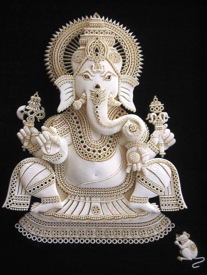 Divine entity – Lord Ganesh’s Benediction, Sea foam Art by Harsh Verdhan Chhajed Thumbnail