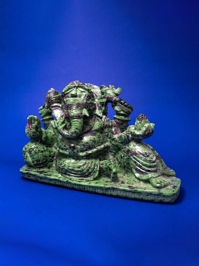The Ruby Zoisite Carving of Lord Ganesha by Prithvi Kumawat
