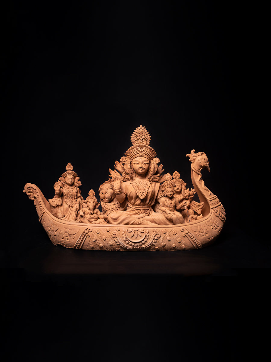 Shop Divine Harmony Terracotta Durga's  Sculpture, Terracotta art by Dolon Kundu