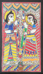Buy Divine union – A mythological celebration of Madhubani Art, Madhubani Painting by Priti Karn