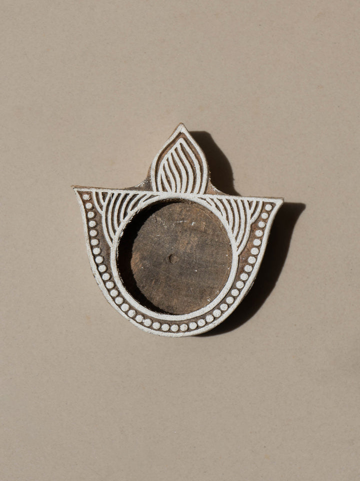 Diya pattern Wooden Block Diya set by Vikas Singh Thumbnail
