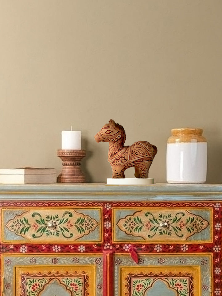Dolon Kundu's Terracotta Decorated Royal Horse Thumbnail