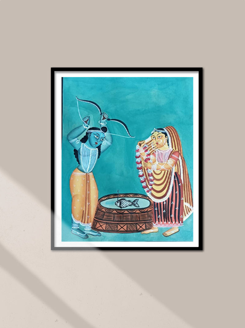 Shop Draupadi's Swayamvar in Kalighat by Hasir Chitrakar