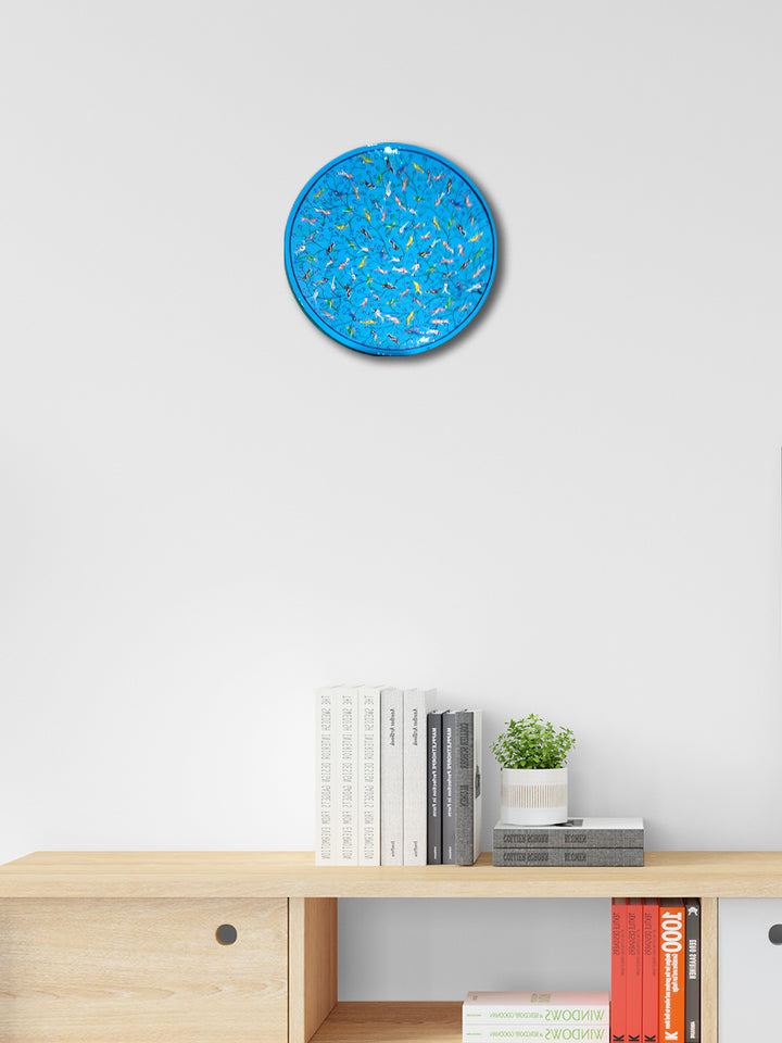 Dreamy Flights: Exquisite Colorful Paper Mache Birds of Paradise Kashmiri Naqashi Wall Plates Riyaz Khan Thumbnail
