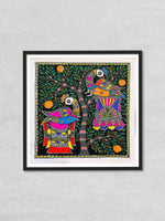 Dual Symphony - Burst of Vibrancy, Madhubani Painting by Ambika Devi