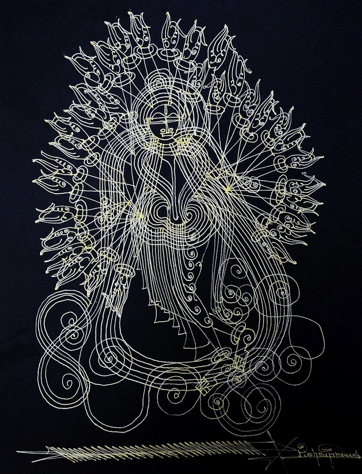Durga Mata in Surpur Inspired Art by Krishna Prakash Thumbnail