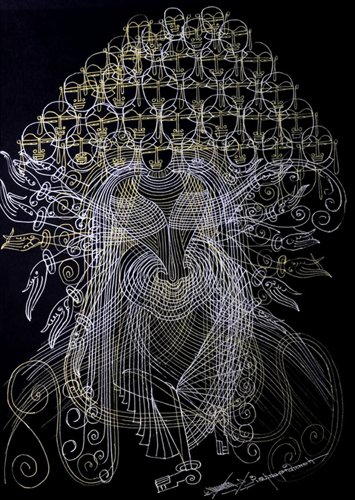 Durga in Surpur Inspired Art by Krishna Prakash Thumbnail