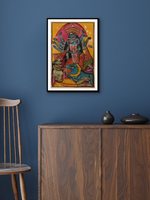 Shop Durga slaying Mahishasura in Bengal Pattachitra by Swarna Chitrakar